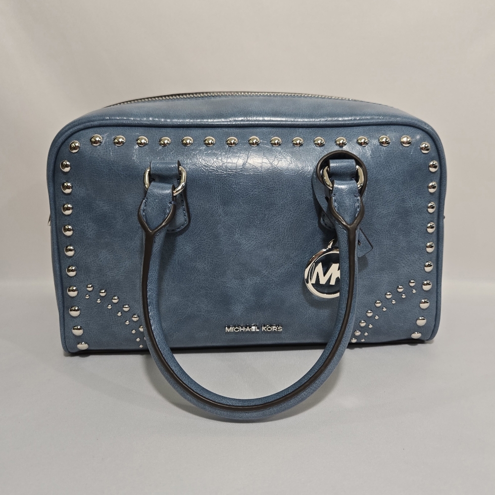 Michael Kors Thompson Cornflower MD Duffle Satchel Purse - Picture 4 of 16